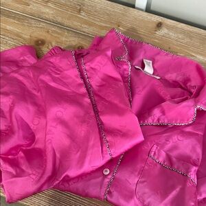 Victoria's Secret Fuchsia Satin Pajama Set